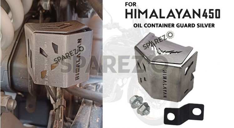 Fit For Royal Enfield New Himalayan 450 Oil Container Guard Silver - SPAREZO